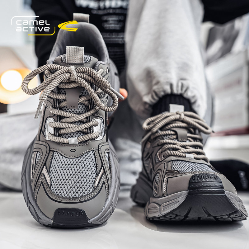 骆驼动感运动鞋男鞋2026新款春秋季透气爆款银色老爹鞋潮牌高级感,淘宝优惠券,粉丝福利购,淘宝优惠卷