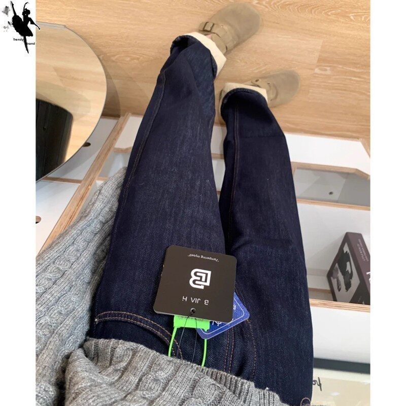 浅蓝色高腰窄版牛仔阔腿裤女秋冬2024年显瘦宽松加绒小个子直筒裤,淘宝优惠券,粉丝福利购,淘宝优惠卷