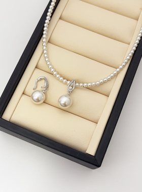 3mmbaby珠项链通体S925银不掉色进口施家珍珠百搭锁骨链吊坠项链