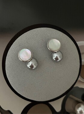 大溪地混彩灰珍珠项链S925银进口施家珍珠莫兰迪色高级感毛衣链