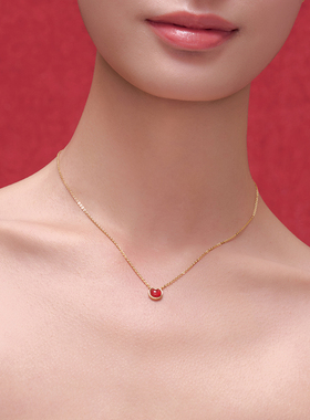 宝得意马年系列小福蹄红玛瑙马蹄细项链中式美学潮流东方韵味百搭