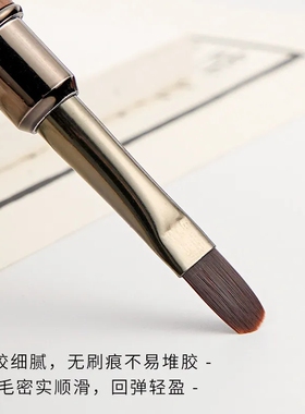 美甲檀木带盖双头笔刷专用长圆头