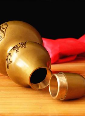 纯铜开运简约葫芦摆件开盖空心八卦铜葫芦大号风水招财挂件家居