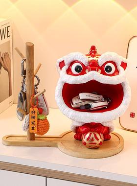 国潮醒狮入户门口钥匙收纳玄关装饰摆件客厅轻奢高档乔迁新居礼品