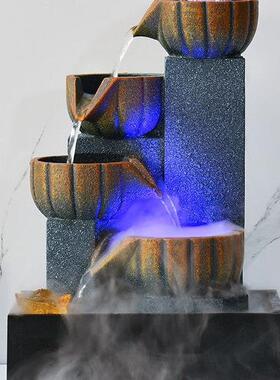 小型流水喷泉厅循风水轮桌面客环水装饰办公室生财风F9898SMM摆水