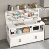 Perforated board storage rack kitchen workbench multi-layer vegetable cutting table floor-standing multi-function O-function seasoning storage storage side