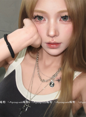 暗黑系十字架吊坠项链