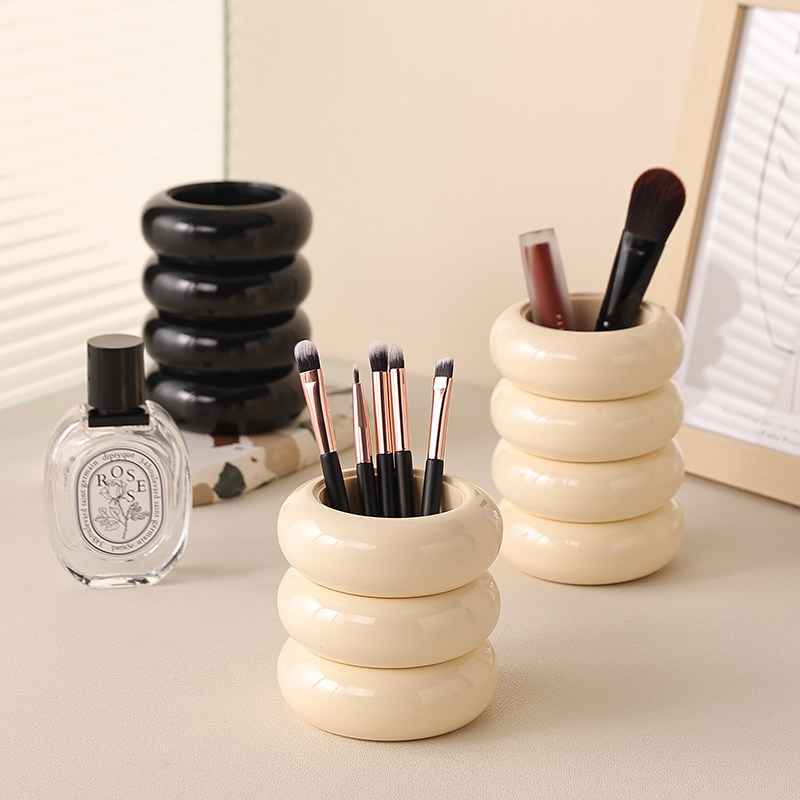 化妆刷收纳筒高级感n粉刷子收纳盒大容量办公室桌面好看的笔筒摆,淘宝优惠券,粉丝福利购,淘宝优惠卷