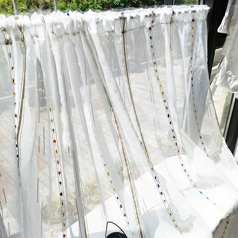 竖纹彩条纱帘柜类遮o挡帘布艺半帘书柜防尘帘遮丑帘门帘装饰帘穿,淘宝优惠券,粉丝福利购,淘宝优惠卷