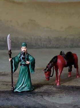 精品复古创意树脂关羽关公小摆件奇石盆景鱼缸微景U观造景装饰模