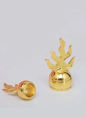 地藏王禅杖法器配件菩萨佛像法器四面法杖禅杖火焰珠手持合金摆件