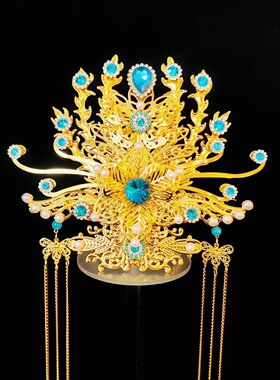 妈妈老太太九天泰山奶奶王母娘娘凤冠观音帽子神像头冠九尾狐头饰