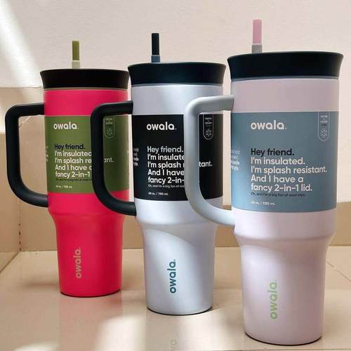 Owala Tumbler 40OZ 304不锈钢保温杯运动杯吸管杯保冷大容量水杯 - 图3