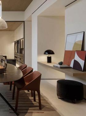 创意简约设计感木纹树脂锥形几何摆件轻奢样板间客厅书房软装饰品