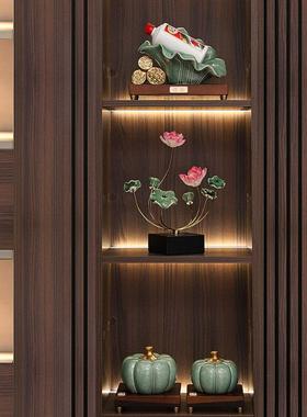 新中式南瓜摆件玄关客厅酒柜高档装饰陶瓷冰裂釉财福丰收寓意好物