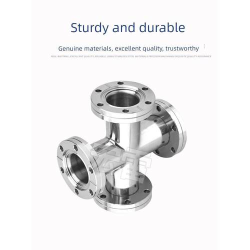 CF真空法兰三通四通不锈钢快装三通弯头活套法兰接头CF350/200/50 - 图0
