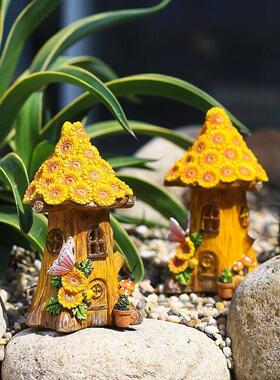 太阳能小房子装饰灯树脂树屋灯摆件户外别墅花园庭院家居阳台摆饰