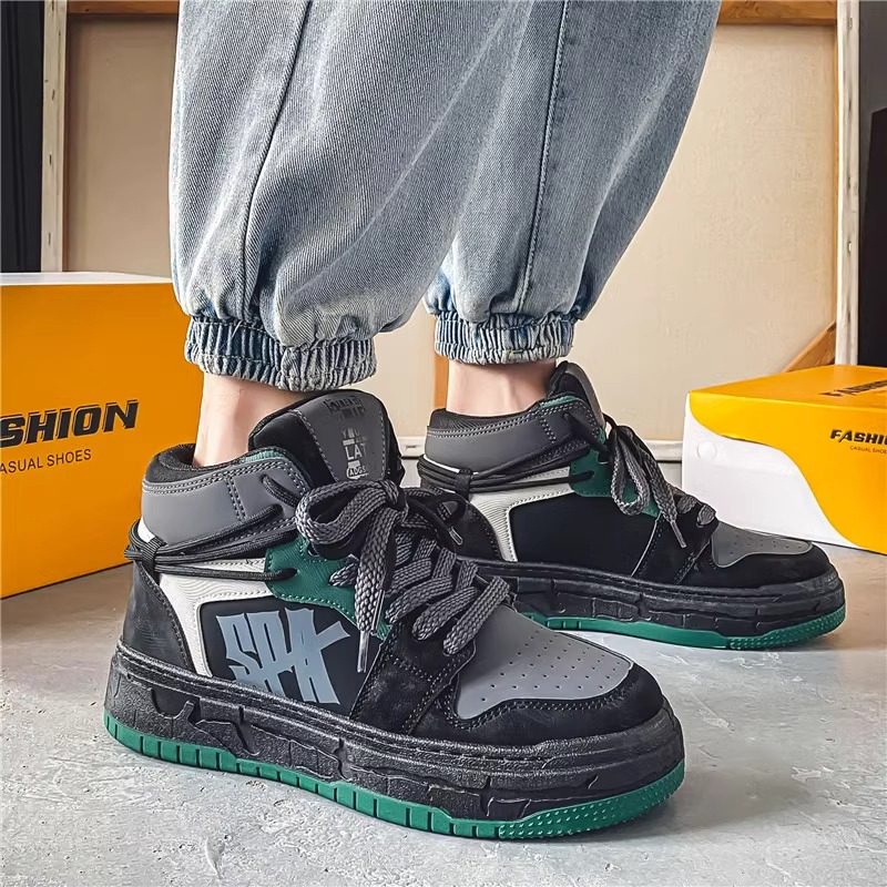 高帮男鞋2026新款冬季百搭休闲平板鞋青少年增高防滑篮球运动潮鞋,淘宝优惠券,粉丝福利购,淘宝优惠卷