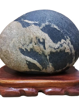 武当山藏石洞天福地长江天然水冲水墨画面原石奇石办公居家观赏石