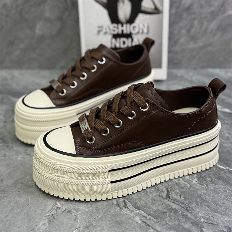 欧货真皮厚底6cm板鞋女2025秋冬新百搭小众加绒二棉休闲鞋松糕鞋,淘宝优惠券,粉丝福利购,淘宝优惠卷