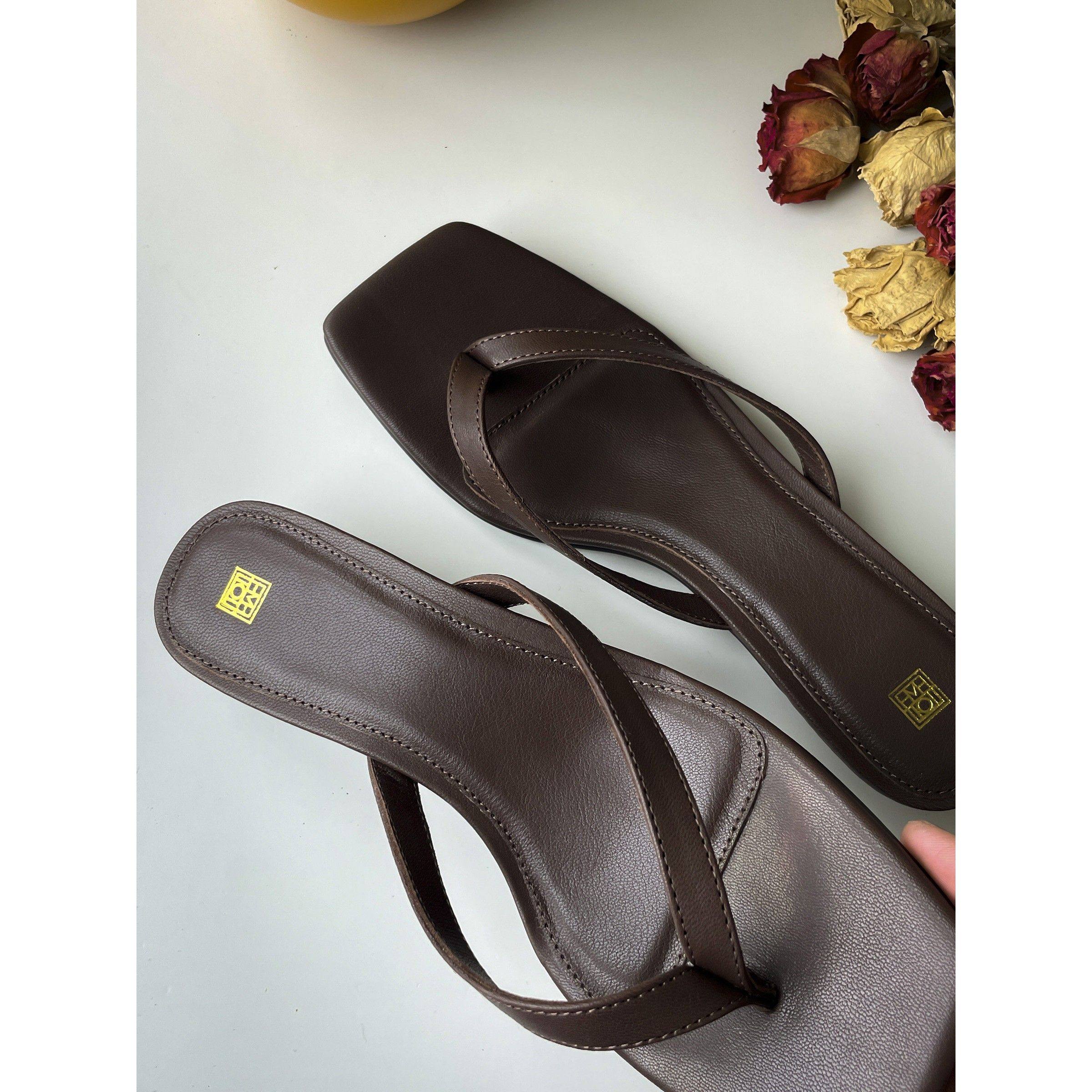 2025年夏季新款真皮小猫跟方头夹趾凉拖鞋女外穿中跟人字拖,淘宝优惠券,粉丝福利购,淘宝优惠卷