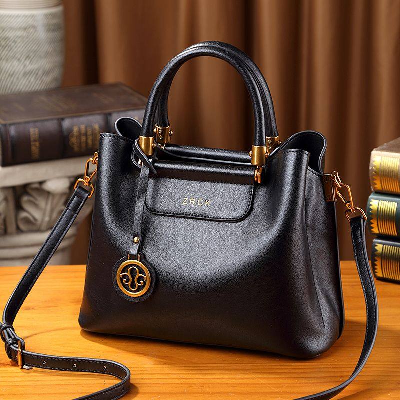 真皮手提包女2025新款女士高档百搭大容量复古简约牛皮单肩斜挎包,淘宝优惠券,粉丝福利购,淘宝优惠卷