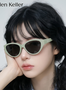 海伦凯勒新款大框猫眼板材太阳镜