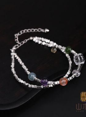 碧玉和田玉手串冰飘南红蓝翡水晶