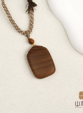 平安牌18K金印度老山檀项链黑虎