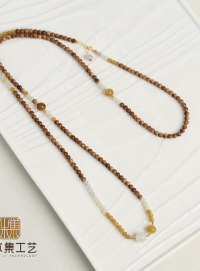 山木集【西子阳光】18K金老山檀0.4黑肉顶糖项链女款轻奢小众￥￥