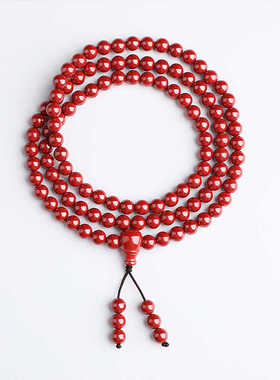 原矿朱砂藏式文玩108佛珠手串