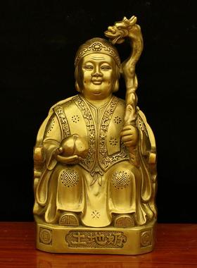 纯铜土地公神像 福德正神铜像 客厅落地佛像 明清古典装饰