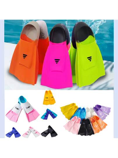 Spot silicone fins swimming fins children's duck paw board adult snorkeling butterfly swimming training equipment silicone short fins