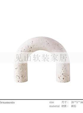 现代样板房房书柜电P-52013-视柜酒店楼部博古架洞石几何售装书饰