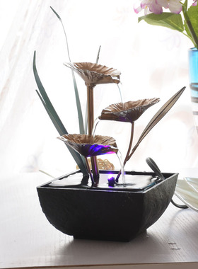 家居流水器电视柜小摆件铁艺喷泉办公室桌面客厅创意生日礼物品