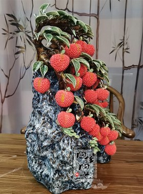 陶瓷工艺品  石湾公仔 荔枝 名利双收 电视柜玄关