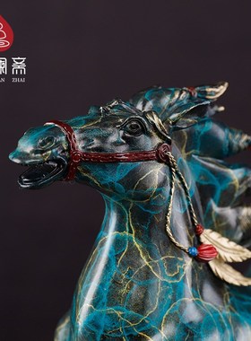 速发 《风客战马》公马驰厅摆件家居办铜室桌面工艺装饰品