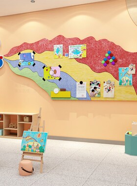 速发幼儿园环创主题成品文化墙面装饰毛毡板布梯走廊形象楼置美术
