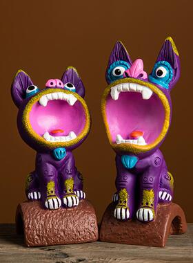 速发云南瓦伴瓦当猫灵兽桌面摆念纪件品猫手礼物