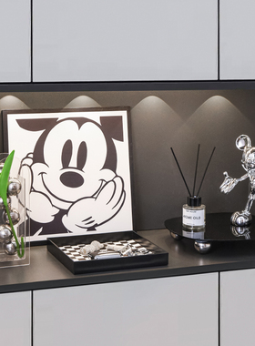 速发轻奢入户玄高装饰摆饰关档客厅级柜收纳托盘家居软装高餐感