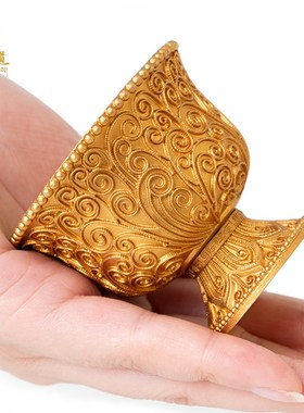 速发供佛杯精圣佛前供水杯黄铜八吉水鎏金七供祥碗八供品水杯居家