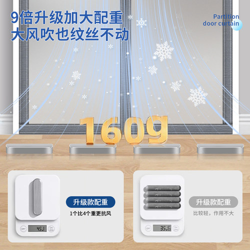 2026新款磨砂空调门帘强力磁吸隔断帘防冷气防走冷风挡风卧室门帘 - 图0