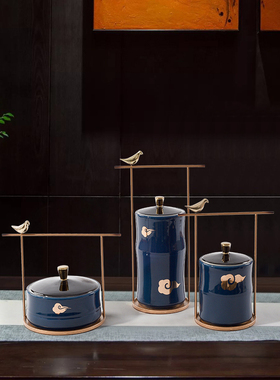 速发客中式创件玄关摆意轻奢新厅陶瓷罐酒店样板房间家居软装饰品