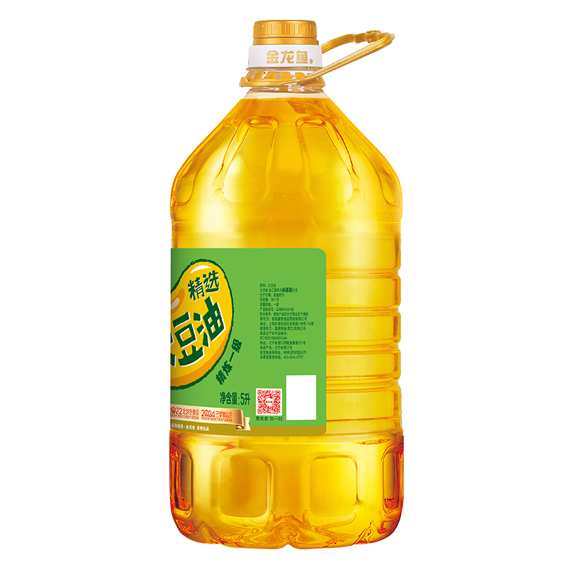 金龙鱼精选精炼一级大豆油5L升大桶装家商用食用色拉油蛋糕食用油