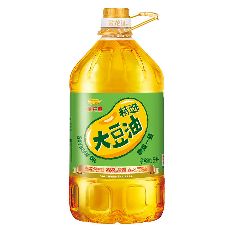 金龙鱼精选精炼一级大豆油5L升大桶装家商用食用色拉油蛋糕食用油