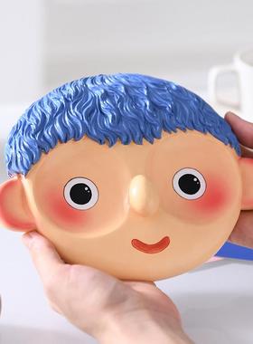 可爱男女孩眼镜架摆件首饰托 托盘收纳盒桌面装饰品创意卡通生日