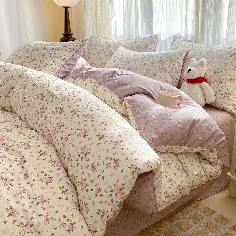 花2套卉全棉被套单件150x200x30被罩纯HJ241214棉单舍被单四件宿2,淘宝优惠券,粉丝福利购,淘宝优惠卷