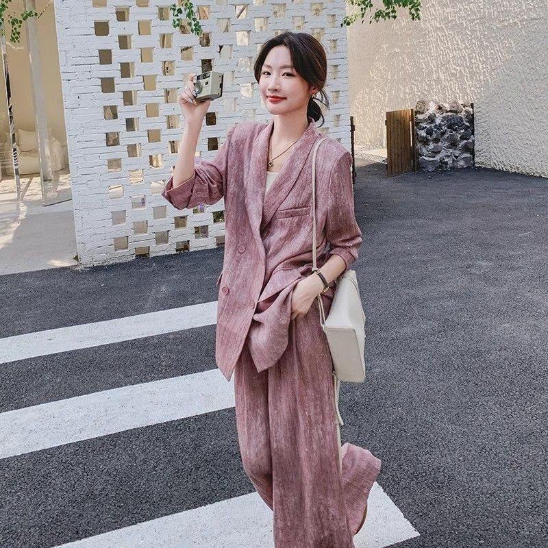 2026春季新款遮肉收腰西装套装高级气质时尚休闲西服阔腿裤两件套,淘宝优惠券,粉丝福利购,淘宝优惠卷