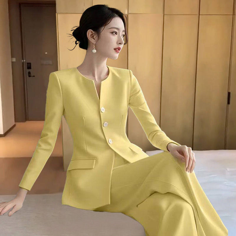 2025春秋新款气质职业西装套装女高级感洋气上衣阔腿裤显瘦套装潮,淘宝优惠券,粉丝福利购,淘宝优惠卷