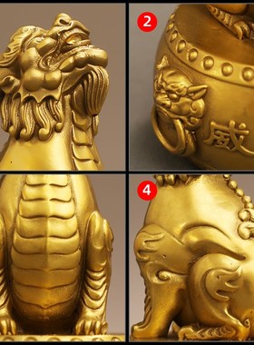 黄铜望天吼朝天吼入门玄关装饰寓意好的摆件高级感小众家居饰品